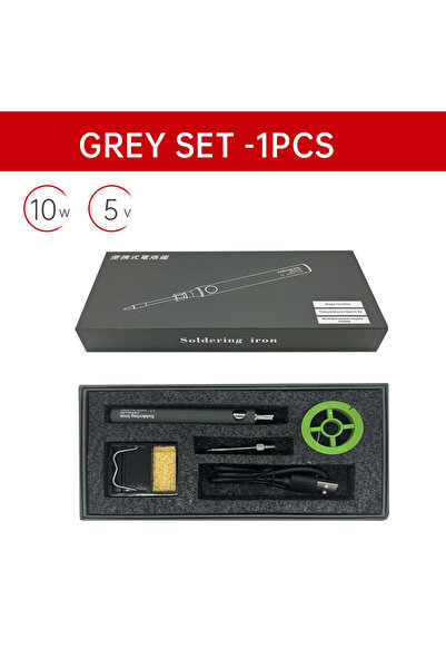 Choice قلم لحام كهربائي لاسلكي رمادي اللون، 5 فولت، 8 واط، بطارية ليثيوم سريع...