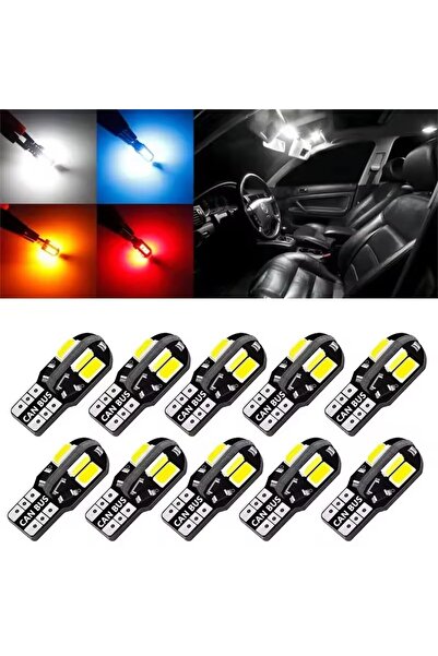 Choice6 20 قطعة بيضاء، 20/10 قطع، W5W T10 LED CANBUS، بدون أخطاء، 5W5، 12 فول...