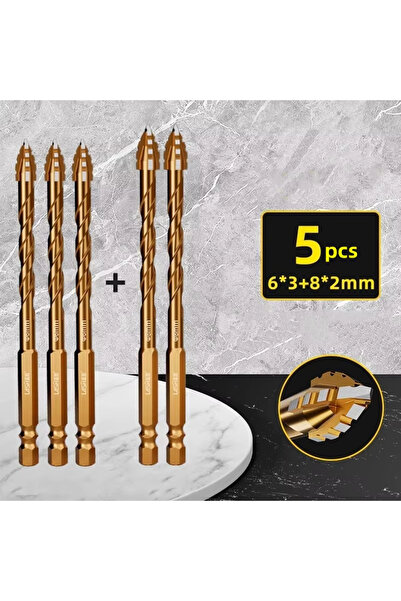 Choice5 Hexagonal 5pcs 6 6 6mm 8 8mm Upgraded four-edged sawtooth drill bit P...