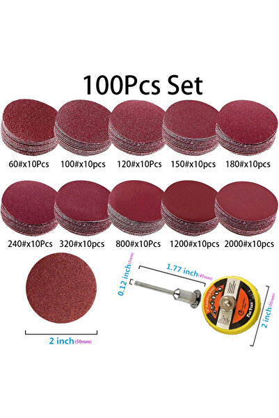 Choice مجموعة من 50-100 قطعة من ورق الصنفرة مقاس 3 بوصات، ومجموعة أقراص صنفرة...