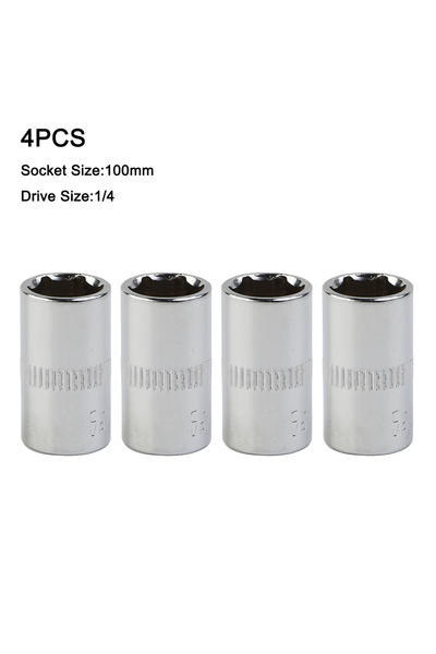 Choice 4pcs Socket Chrome Vanadium Steel 1/4 Inch Drive 6-Point 10mm Socket 6...