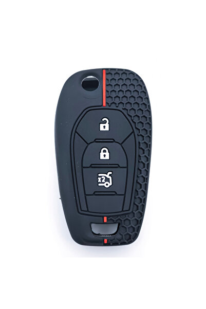 Choice غطاء مفتاح سيارة أسود من السيليكون قابل للطي عن بعد لسيارات شيفروليه ك...
