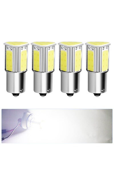 Choice4 4 مصابيح LED بيضاء BA15S، 4 مصابيح LED بيضاء BA15S BAY15D، مصابيح فرا...