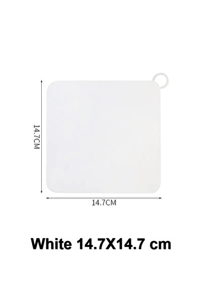 choice2 White 14.7X14.7 cm Silicone floor drain anti-smell cover sewer sink s...