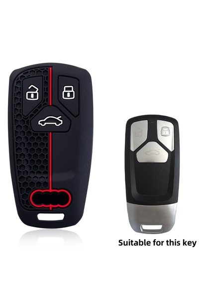 Choice black Silicone Keychain For Car Keys Case Holder Key Cover For Audi Q5...