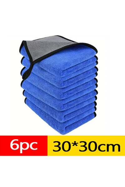 Choice6 6 قطع 30x30 سم، مناشف غسيل سيارات من الألياف الدقيقة، ناعمة وسريعة ال...