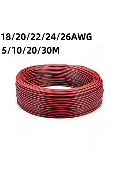 Choice17 سلك كهربائي أحمر وأسود بطول 20 مترًا، مقاس 22 AWG، ثنائي الأطراف، من...