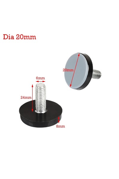 Choice 10 Pcs Diameter 20mm 10Pcs Round Thread Levelers M6/M8 Adjustable Scre...