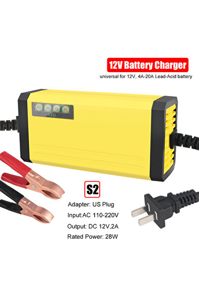 choice2 S2 US Plug 6V 12V 2A Car Battery Charger EU Plug Tester Automatic Sma...