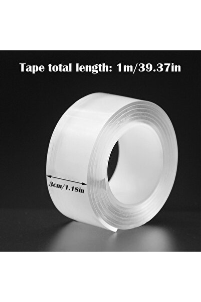 Choice 30mm 2mm 1m Clear 1pc Strong Double-sided Tape, Can Be Cleaned And Reu...