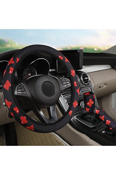Choice غطاء عجلة قيادة السيارة من فانغ شا دانغ الأحمر، 3 قطع، بدون حلقة داخلي...
