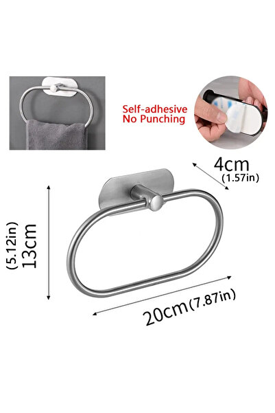 Choice Silver Towel Holder Stainless Steel Towel Holder Self-adhesive Bathroo...