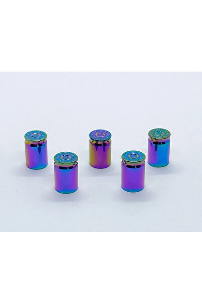 Choice 60mm Pointed 4Pcs/Set Aluminum Tire Valve Stem Caps Magic Color US Sta...