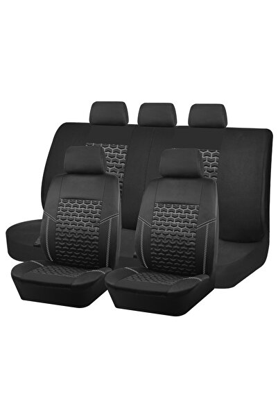 Choice أغطية مقاعد سيارة سوداء كاملة لخمسة مقاعد، مصنوعة من قماش يسمح بمرور ا...