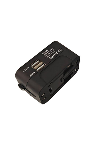 Choice محول طاقة تيار متردد عالمي ثنائي المنافذ USB أسود اللون، يعمل بجهد 100...