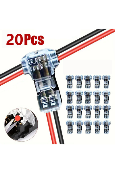 Choice1 20 قطعة من موصلات T2 سهلة التركيب للأسلاك والكابلات (5/10/20 قطعة)، ل...