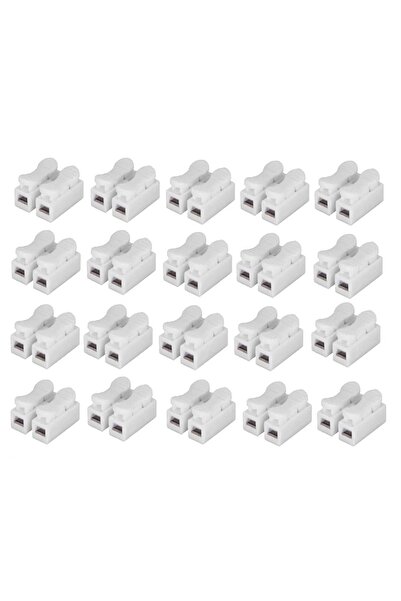 Choice 20 قطعة CH2 زنبرك موصل سلك سريع مشبك كابل 2p كتلة طرفية كهربائية 2 طري...