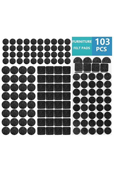 Choice 1 Pc 103PCS Pack of 103 Self-Adhesive Felt Gliders Black 3mm Thick Fur...