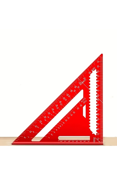 Choice مسطرة مربعة دقيقة من الألومنيوم - مسطرة مثلثة حمراء لأعمال النجارة، لت...