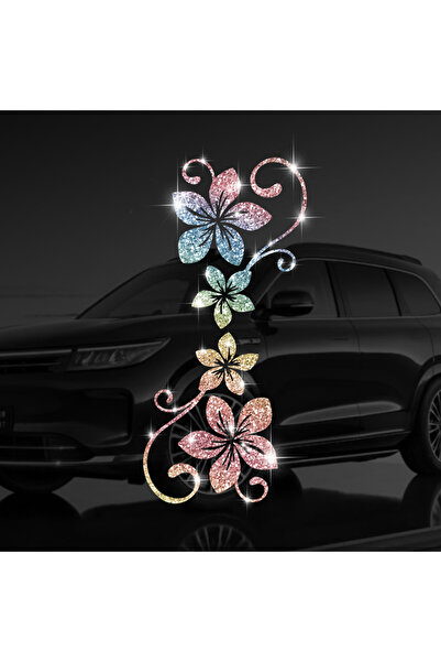 Choice 1pc multicolor 1 Sparkling Four Vine Flower Car Sticker Self Adhesive ...