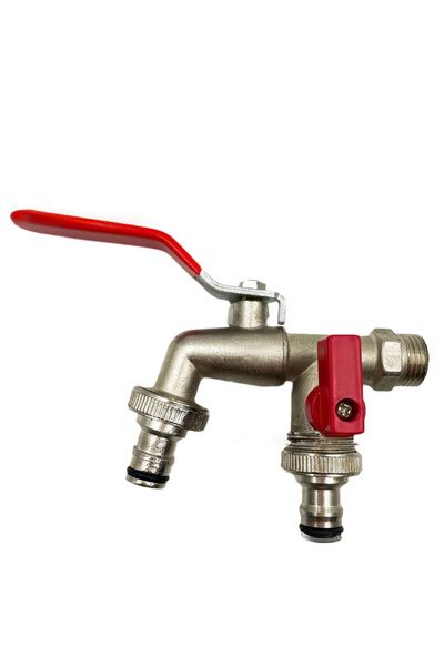 Choice صنبور مياه نحاسي مزدوج الفتحة بزاوية 90 درجة للاستخدام المنزلي أو الصن...