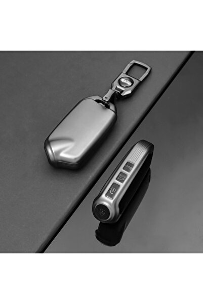 Choice1 غطاء مفتاح السيارة الذكي عن بعد من مادة TPU، رمادي اللون، مزود بإبزيم...