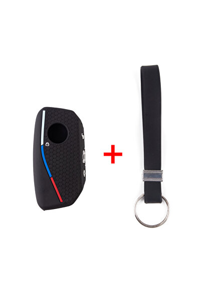 Choice1 غطاء سلسلة حلقة مفتاح السيارة من السيليكون الأسود لسيارات BMW 530i، 5...