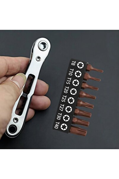 Choice مجموعة مفكات براغي زاوية قائمة مكونة من 9 قطع، مفك براغي صغير ذو تروس ...