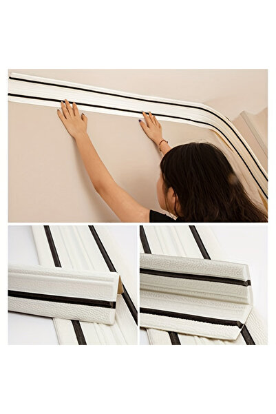 Choice 230cmx14cm white with black 2.3M/Roll Inner and outer corner stickers ...