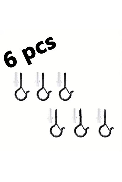 Choice 6 Pieces Hooks with Safety Clips, Windproof Screw Hooks for Hanging Ou...