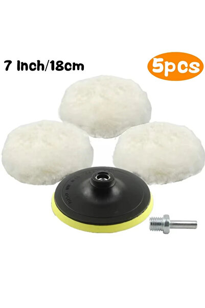 Choice3 مجموعة من 5 قطع من وسادات تلميع السيارات الصوفية مقاس 7 بوصات (3/4/5/...