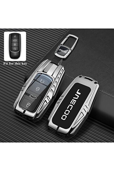 Choice5 key case for JAECOO Style 4-Silvery Zinc Alloy Car Key Case for Chery...