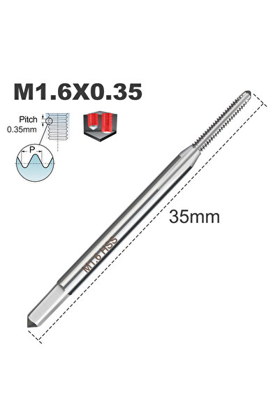 Choice3 M1.6x0.35 1pc HSS Metric Tap Mini Thread Tap Right Hand Straight Flut...