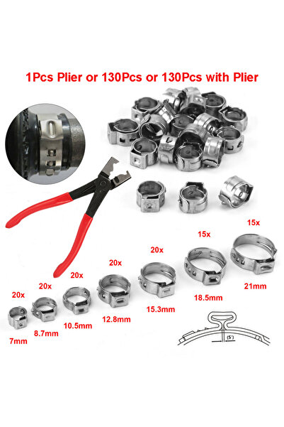 Choice plier 130pcs Single Ear Hose Clamps with Pliers or 130pcs Hose Clamps ...