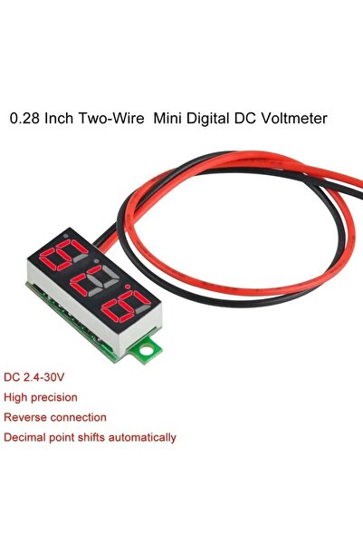 Deli C 2.5V-30V - Red 0 28 Inch DC LED Digital Voltmeter 0 100V Voltage Meter...