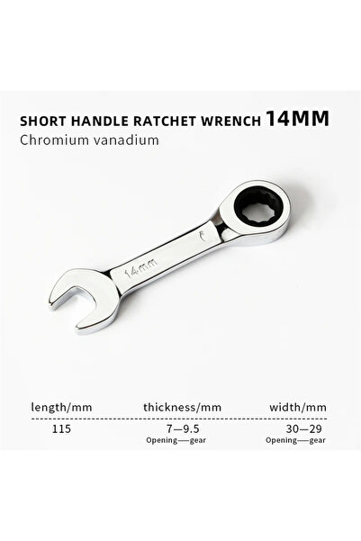 Choice 14mm Short Handle Ratchet Spanner 6/7/8/9/10/11/12/13/14/15/16/17/18/1...