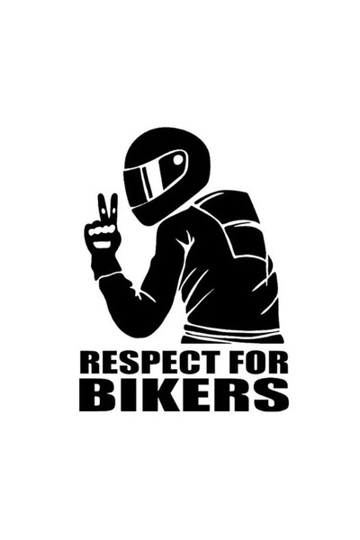 Choice4 ملصق أسود واحد "احترم راكبي الدراجات النارية" للسيارات والدراجات النا...