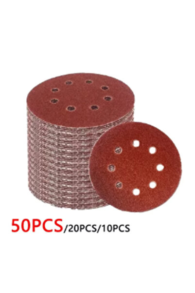 Choice5 20 قطعة من ورق الصنفرة البني ذو حبيبات 40، 8 ثقوب، 125 مم، أداة تلميع...
