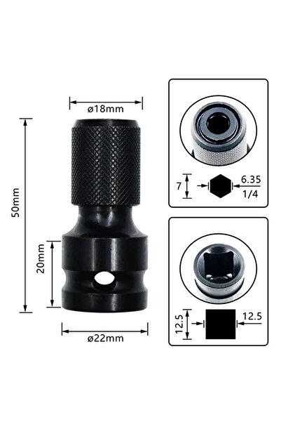 Choice Telescoping Holster 1pc 1/2 Inch Square 1/4 Inch Hex Ratchet Socket Wr...