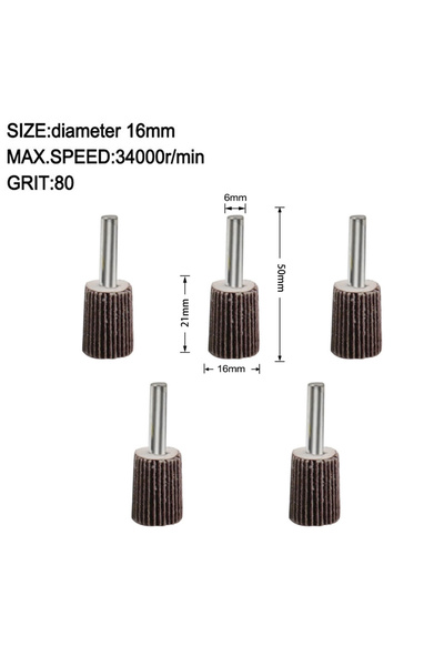 choice2 5 قطع من أقراص الصنفرة ذات الحواف، مقاس 16-40 مم، حبيبات 80، مقاس 16 ...