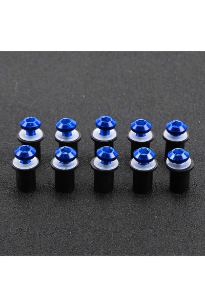 Choice1 صواميل تثبيت زرقاء M5، براغي تثبيت الزجاج الأمامي لهوندا XL 650 600 7...