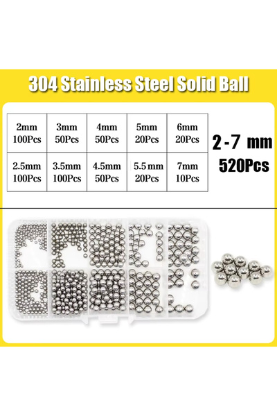 Choice 520pcs 304 Stainless Steel Ball High Precision Bearing Ball Small Smoo...