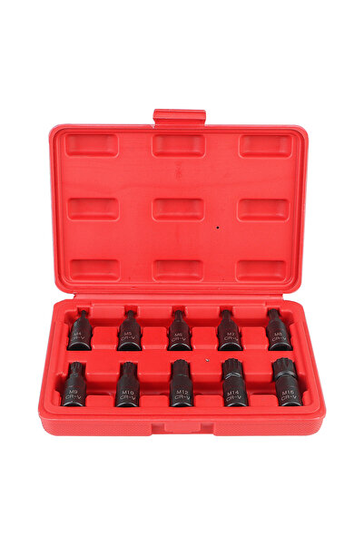 Choice black Socket Wrench Tool 10pcs 12 Point Torx Bit Socket Set M4-M16 3/8...