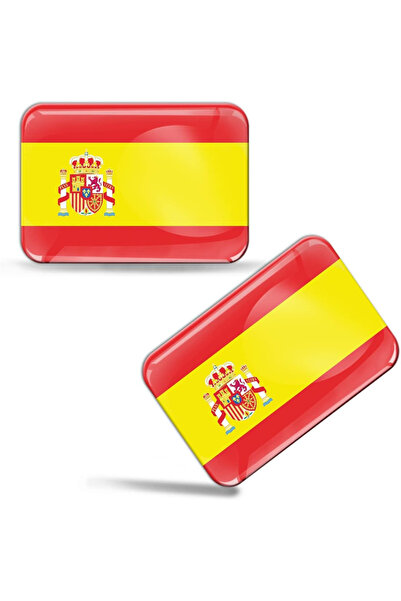 Choice ملصقان ثلاثيا الأبعاد من السيليكون المقبب، علم إسبانيا الوطني، للسيارا...
