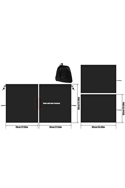 Choice1 3Pcs 3Pcs Car Privacy Curtains Set Universal Taxi Car Divider Curtain...