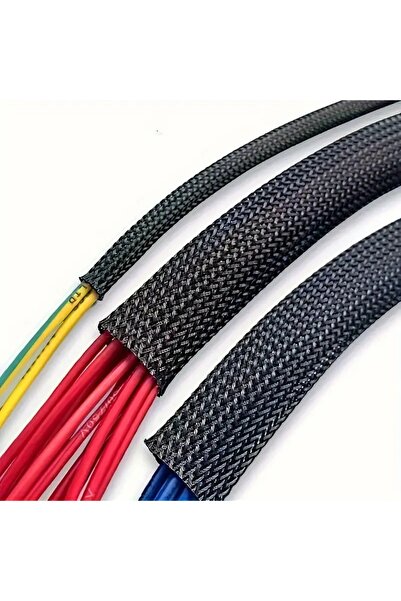 Choice4 غطاء شبكي مضفر قابل للتمدد للحيوانات الأليفة، أسود اللون، بطول 18 مم ...