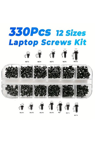 Choice 330pcs 12 Sizes Laptop Screws Kit M2 M2.5 M3 for HP Dell SSD HDD SATA ...
