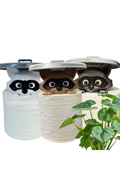 Choice حامل ورق تواليت جديد مطبوع ثلاثي الأبعاد على شكل راكون، أبيض، بني، رما...