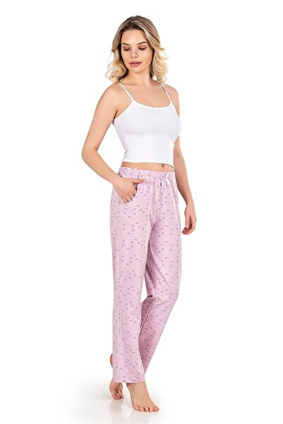 OBJE Women's Pink Straight-Leg Long Single Bottom Pants