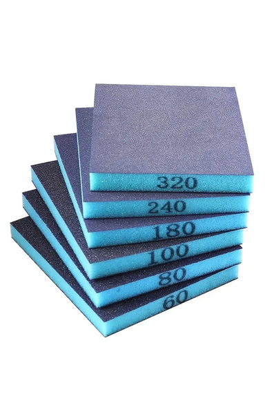 Choice3 ٦ قطع من إسفنج الصنفرة (مزيج ٥/٦ قطع) - خشن، متوسط، ناعم - إسفنج صنفر...